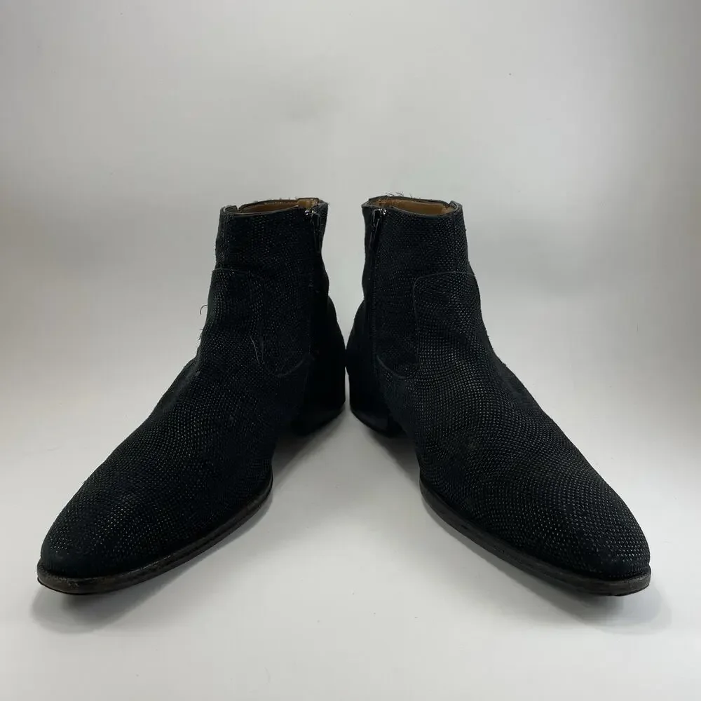 Mezlan Spain Black Suede Jodhpur Chelsea Boots Buckle Detailed Mens Size 10 M